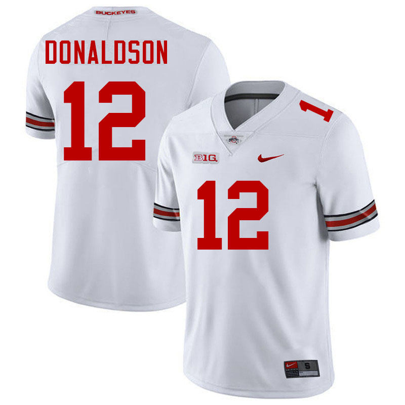 #12 CJ Donaldson Ohio State Buckeyes Jersey College Football Uniforms-White